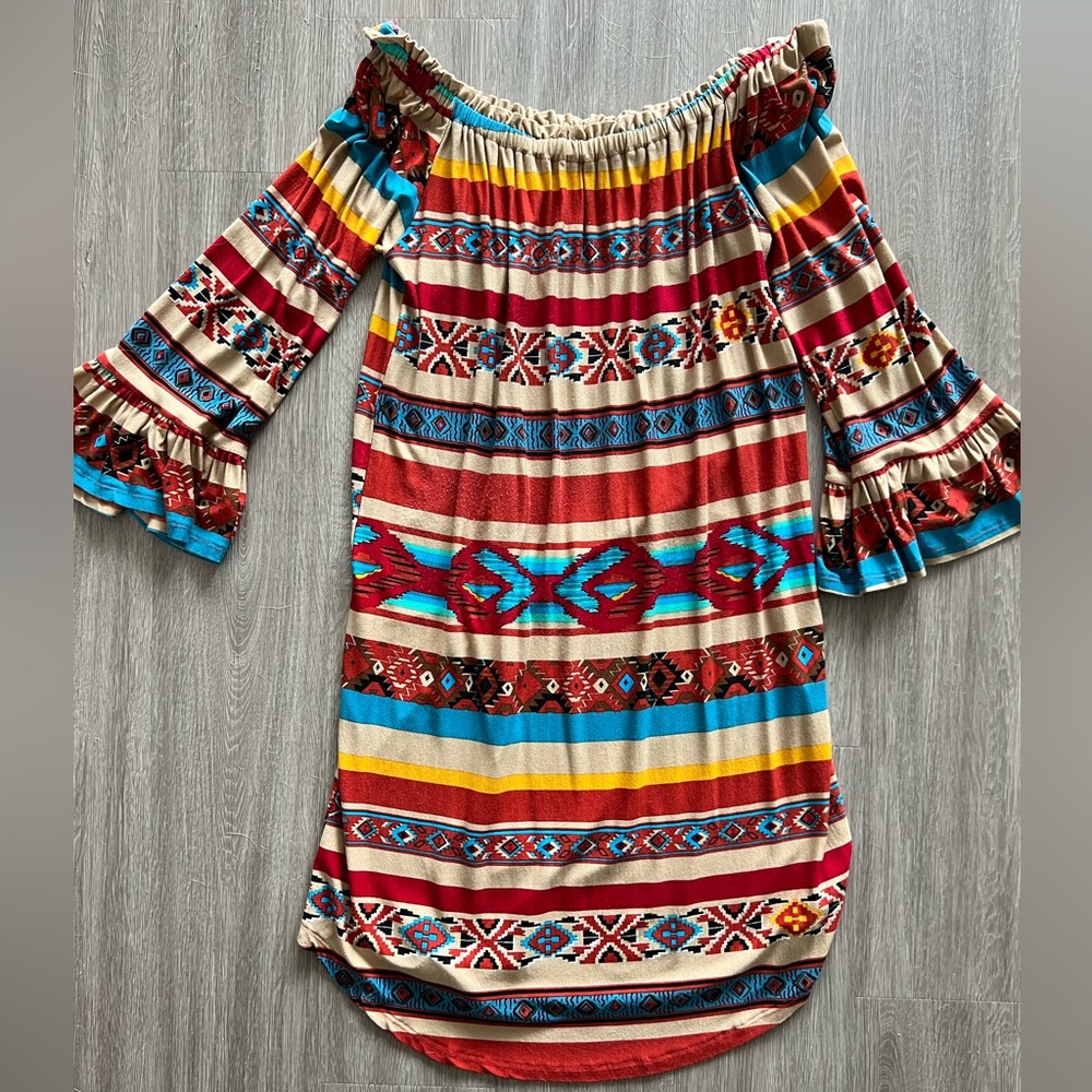 Southwestern Off The Shoulder Dress